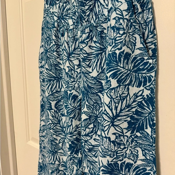 WNS Sincerely Jules Linen Pant Sz XL Floral Leaf Pattern - Picture 11 of 11
